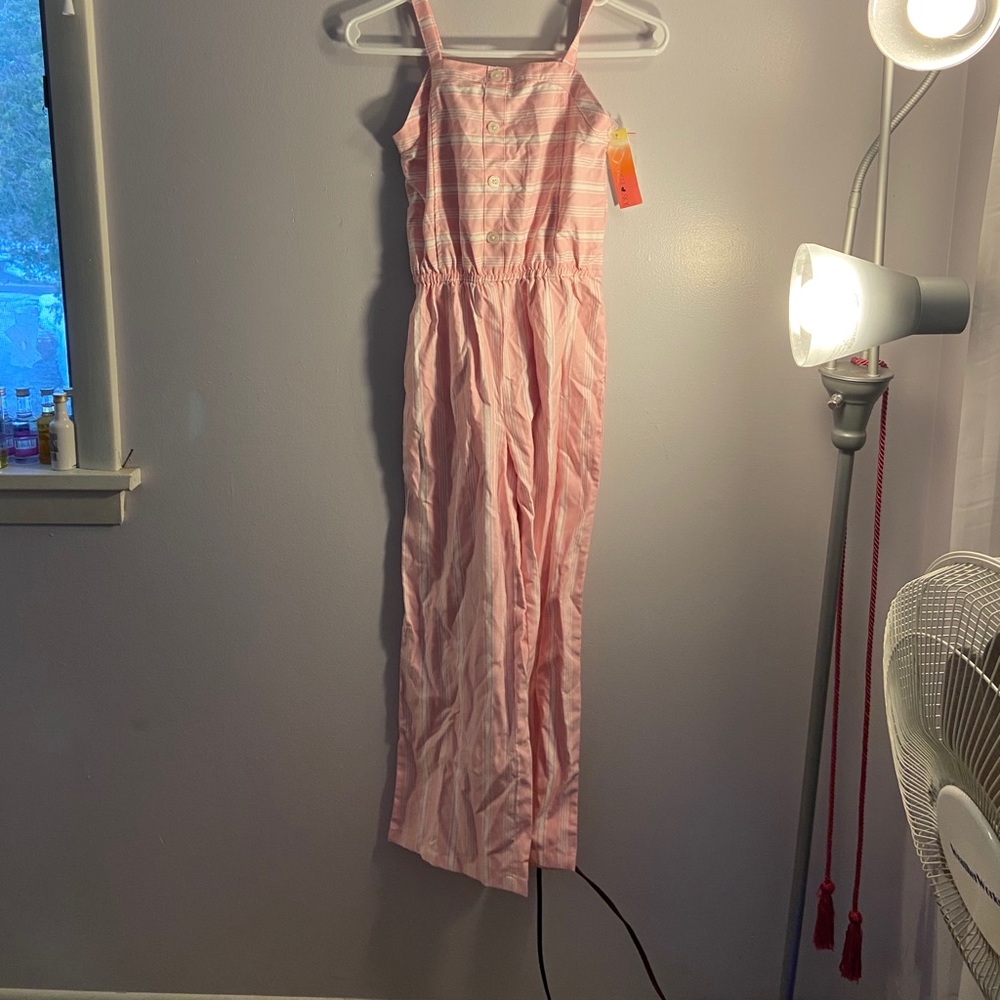 SUNSETSKY PINK STRIPED JUMPSUIT SIZE 10
